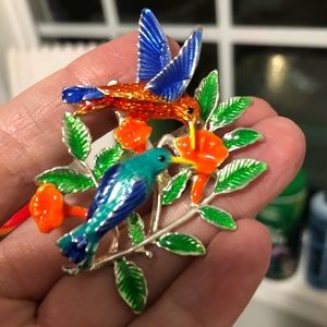 Vintage MJ Humming Bird Brooch